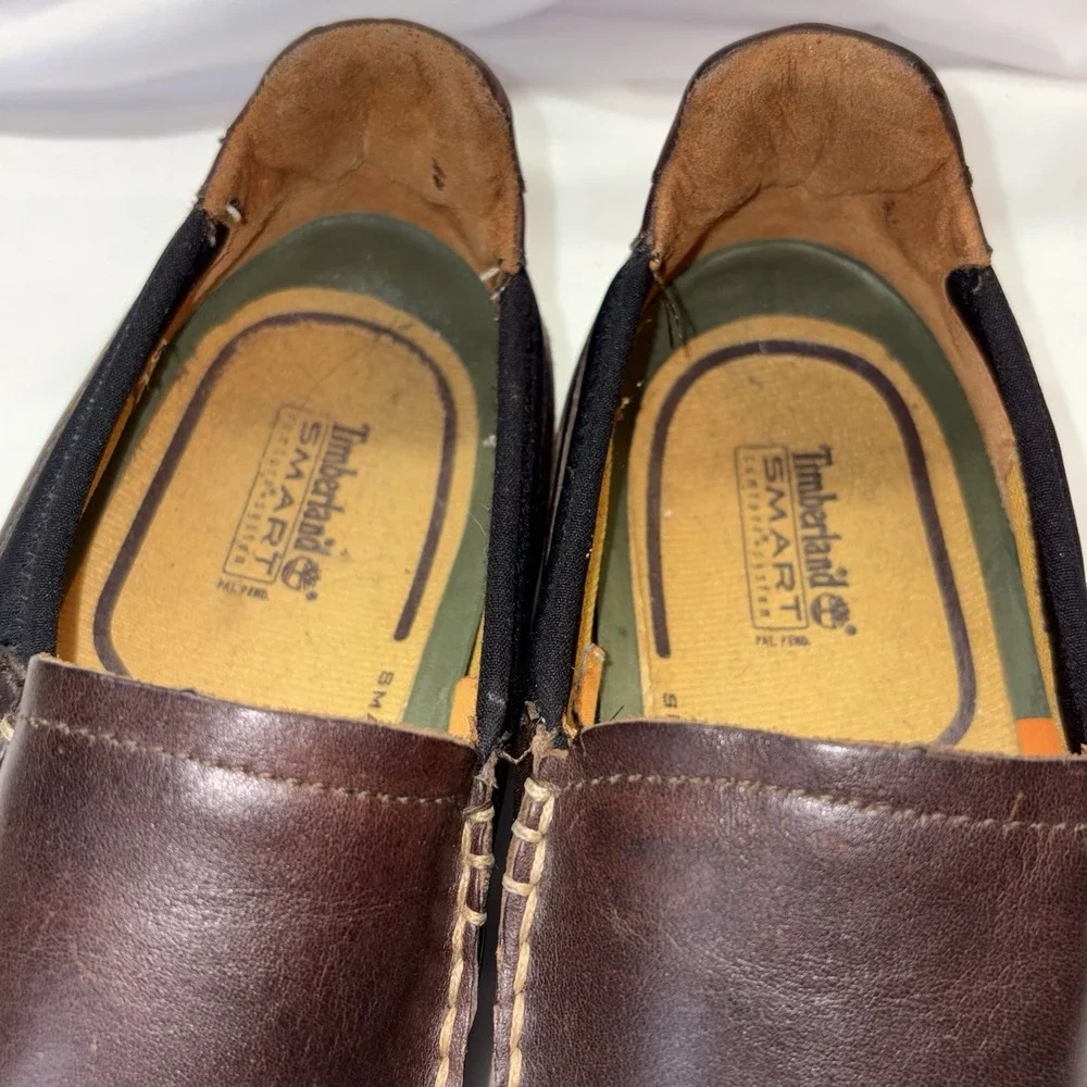 Timberland Smart Loafers Comfort Men's Brown Leather Slip-On Shoes Size 11 M